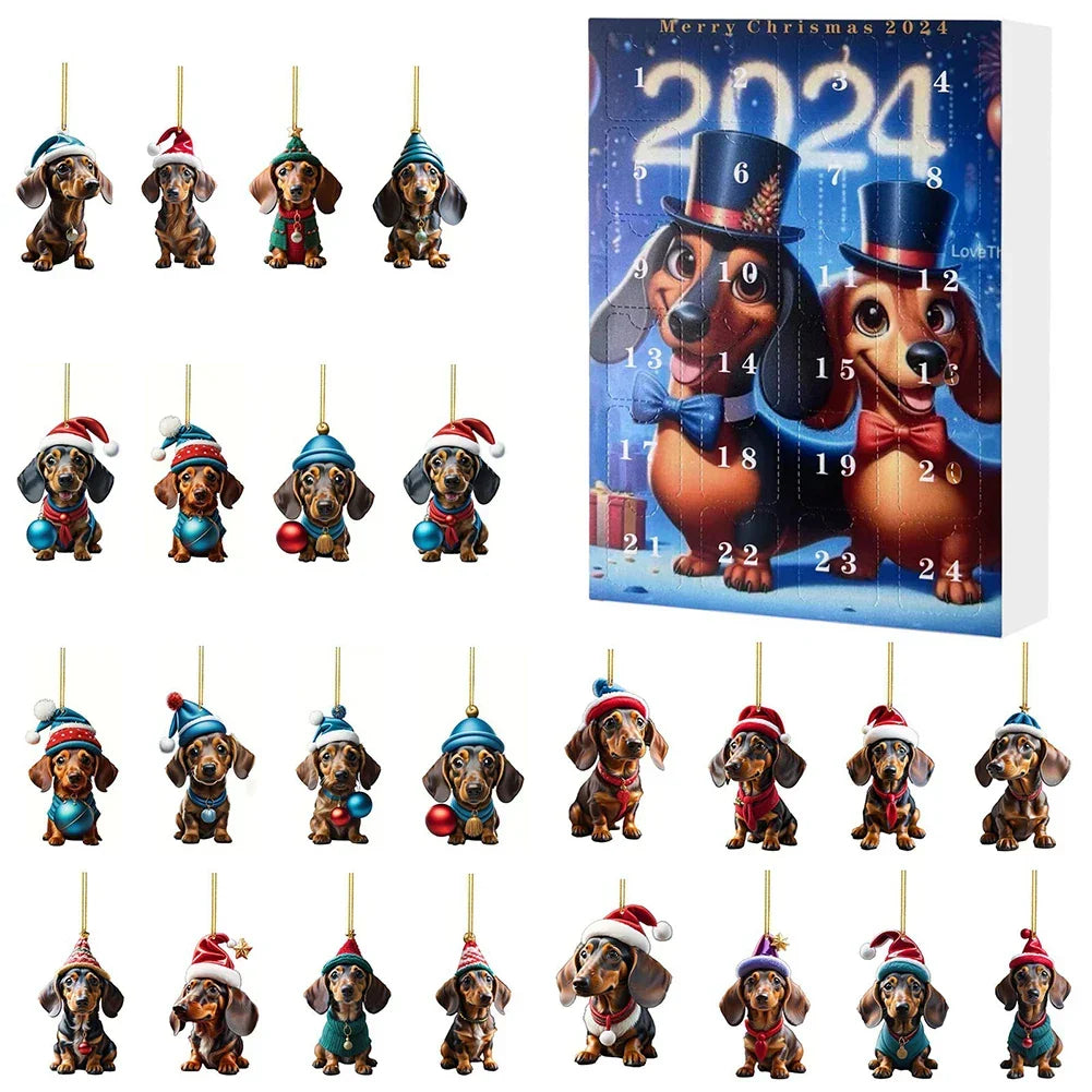 Calendario de Adviento de Salchichas 2024 – 24 días de cuenta atrás navideña con figuras divertidas para amantes de los 