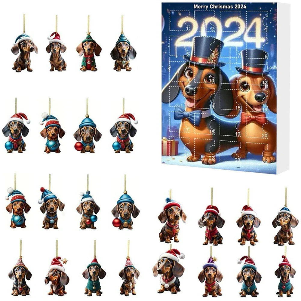 Calendario de Adviento de Salchichas 2024 – 24 días de cuenta atrás navideña con figuras divertidas para amantes de los 