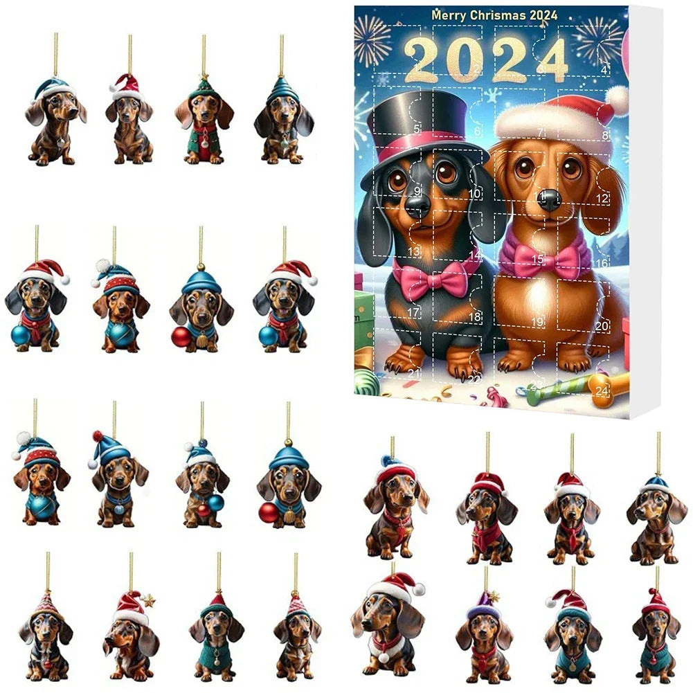 Calendario de Adviento de Salchichas 2024 – 24 días de cuenta atrás navideña con figuras divertidas para amantes de los 