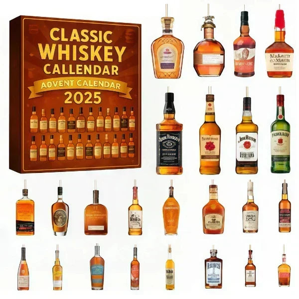 Calendario de adviento de whisky 2025 con 24 botellas miniatura coleccionables (sin alcohol)