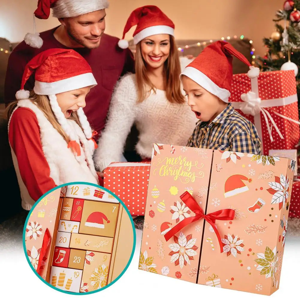 Calendario de adviento DIY personalizable – Set de cajas vacías para cuenta atrás de 24 días con diseño navideño