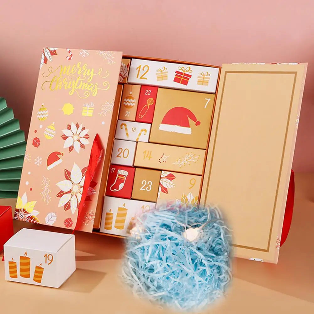 Calendario de adviento DIY personalizable – Set de cajas vacías para cuenta atrás de 24 días con diseño navideño