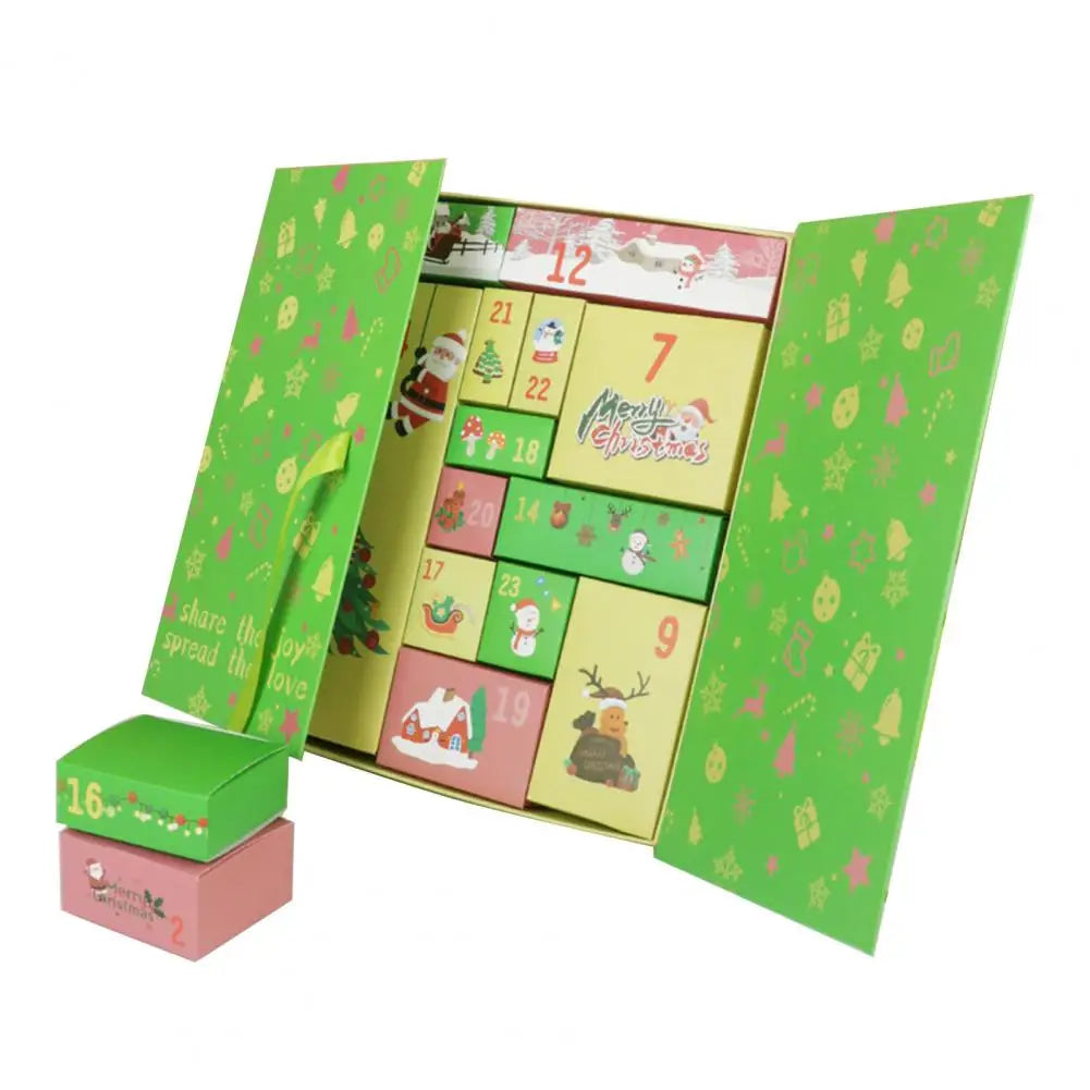 Calendario de adviento DIY personalizable – Set de cajas vacías para cuenta atrás de 24 días con diseño navideño