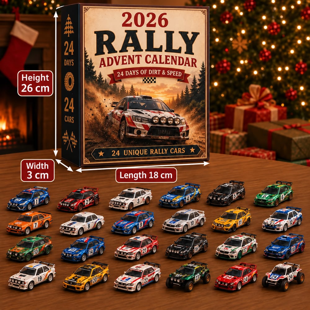 Calendario de Adviento Rally 2026 – 24 días llenos de coches de rally para coleccionar