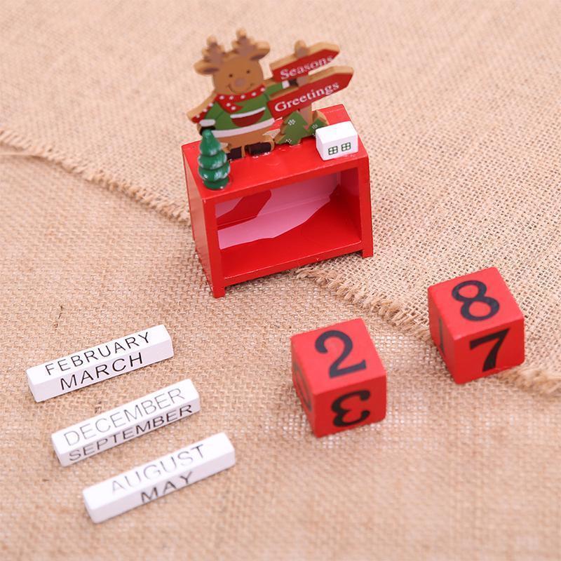 Calendario decorativo de Navidad de madera