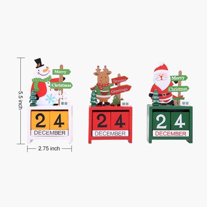 Calendario decorativo de Navidad de madera