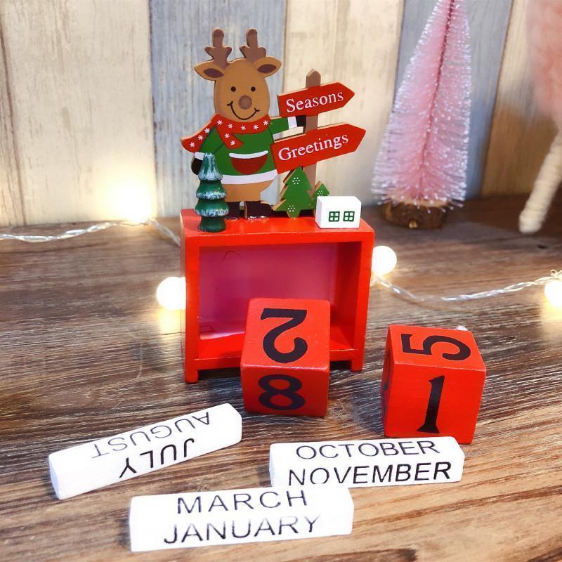 Calendario decorativo de Navidad de madera