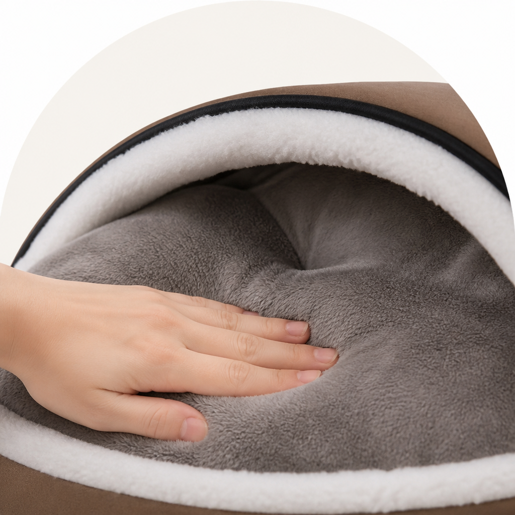 Cama casa 2 en 1 desmontable de felpa para mascotas