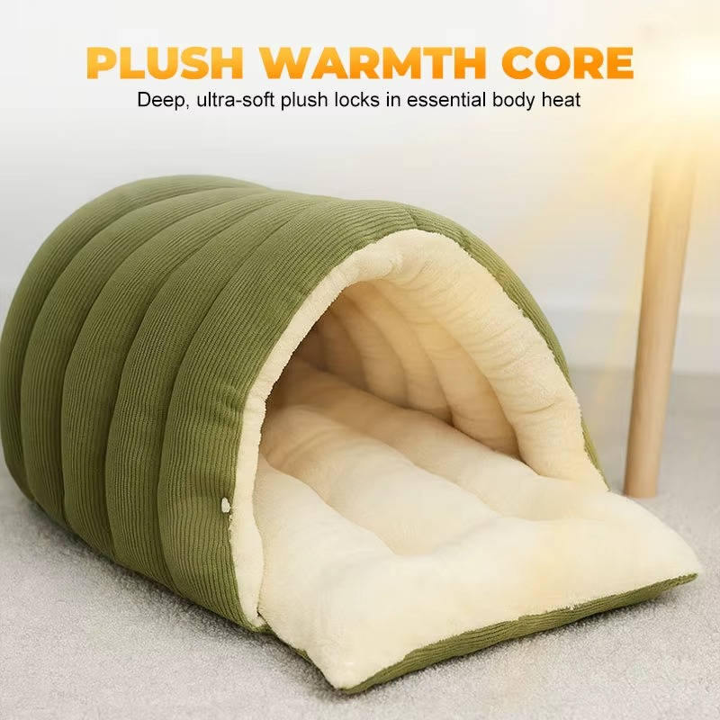 Cama cerrada de invierno para gatos extraíble y lavable
