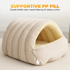 Cama cerrada de invierno para gatos extraíble y lavable