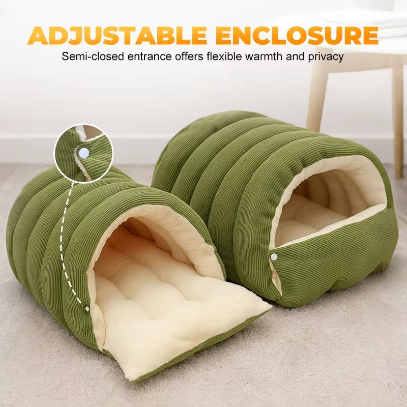 Cama cerrada de invierno para gatos extraíble y lavable