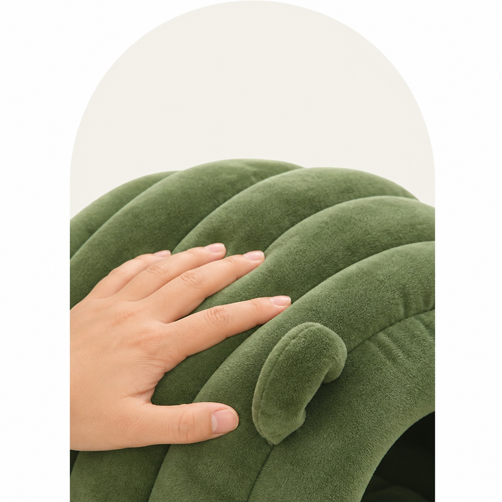 Cama nido semiabierta de felpa sherpa para mascotas