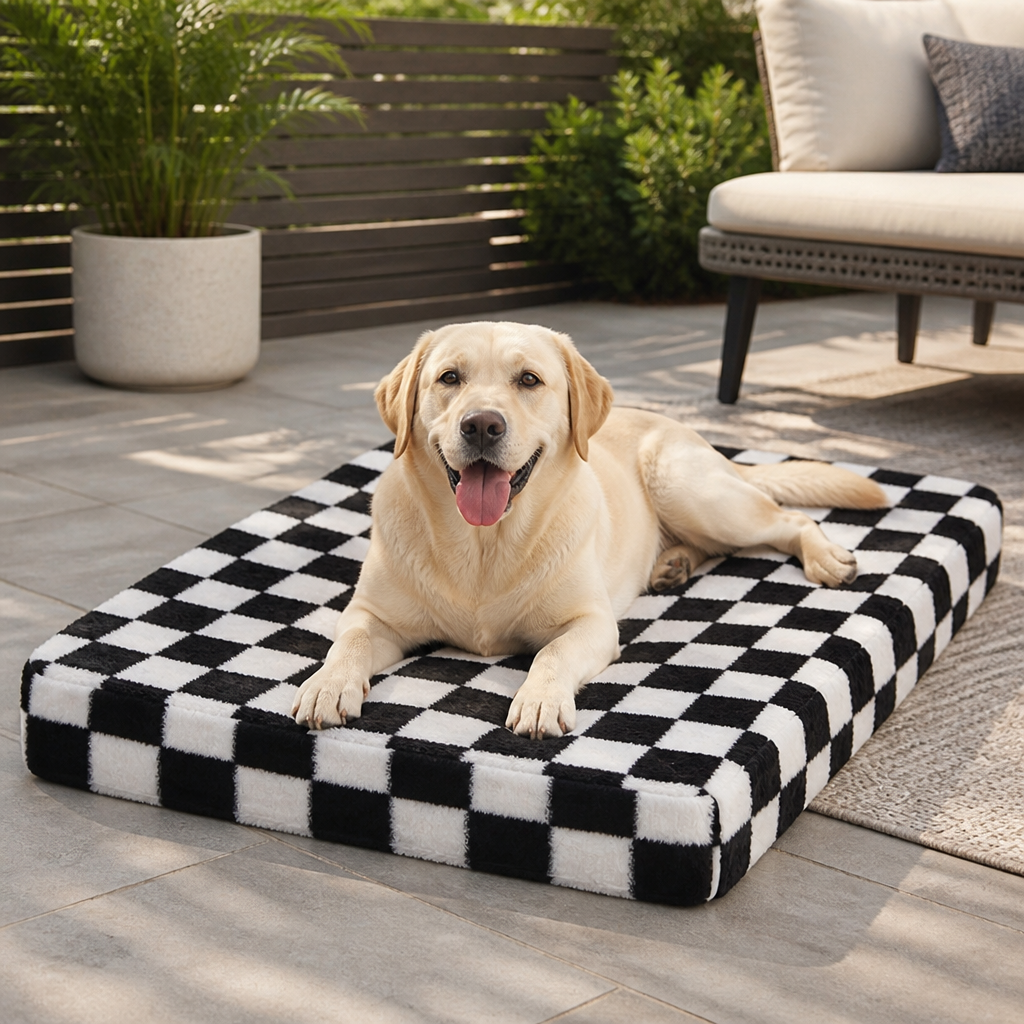 Cama ortopédica para perros con espuma viscoelástica y base antideslizante (funda extraíble)