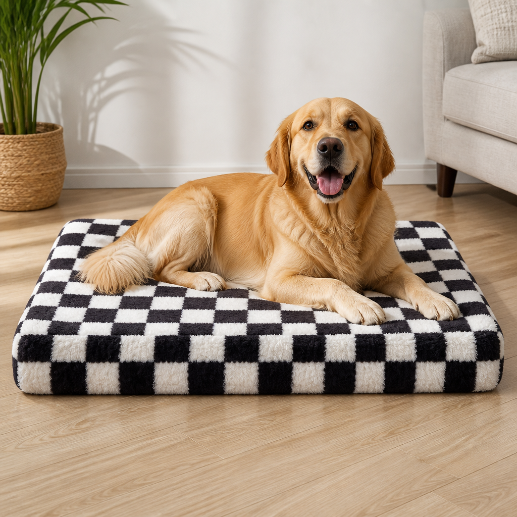 Cama ortopédica para perros con espuma viscoelástica y base antideslizante (funda extraíble)