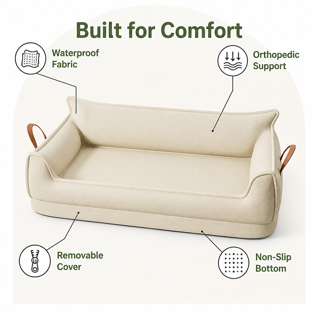 Cama ortopédica para perros resistente al agua (funda desmontable)