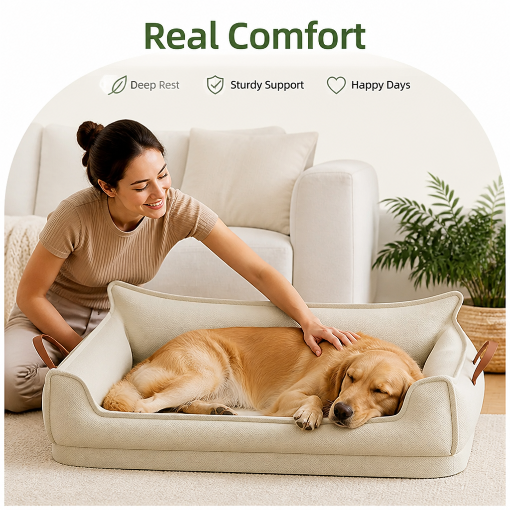 Cama ortopédica para perros resistente al agua (funda desmontable)