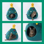 Cama para gatos con forma de árbol de Navidad CozyTree Haven
