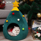 Cama para gatos con forma de árbol de Navidad CozyTree Haven