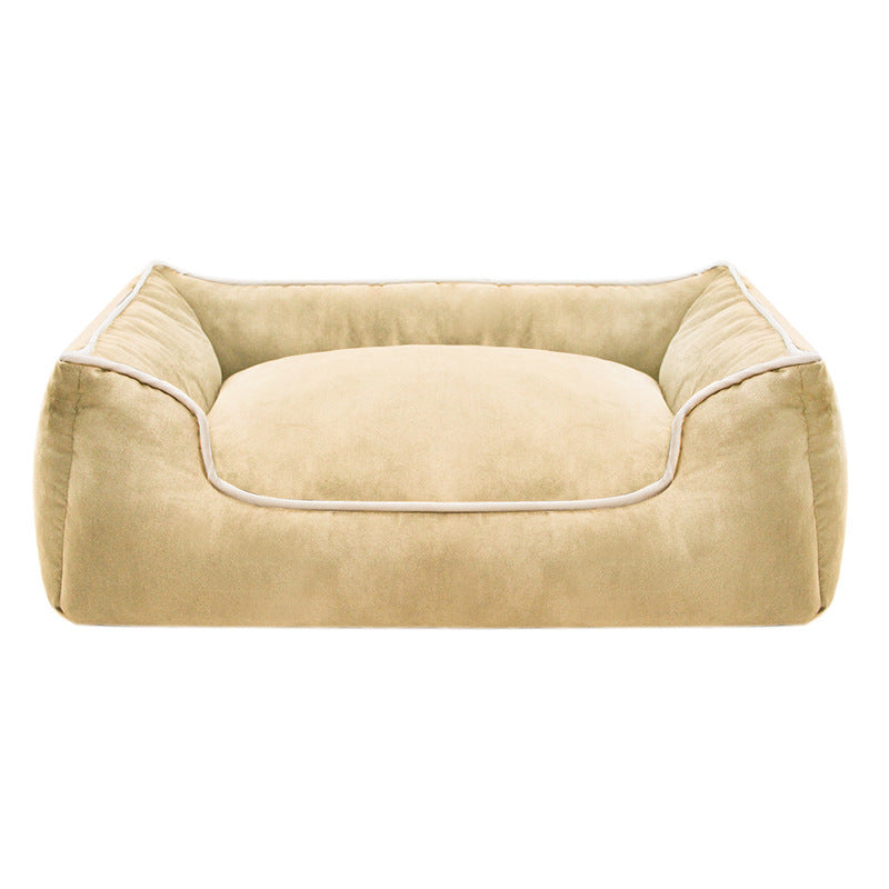 Cama para perros de felpa premium con bordes elevados
