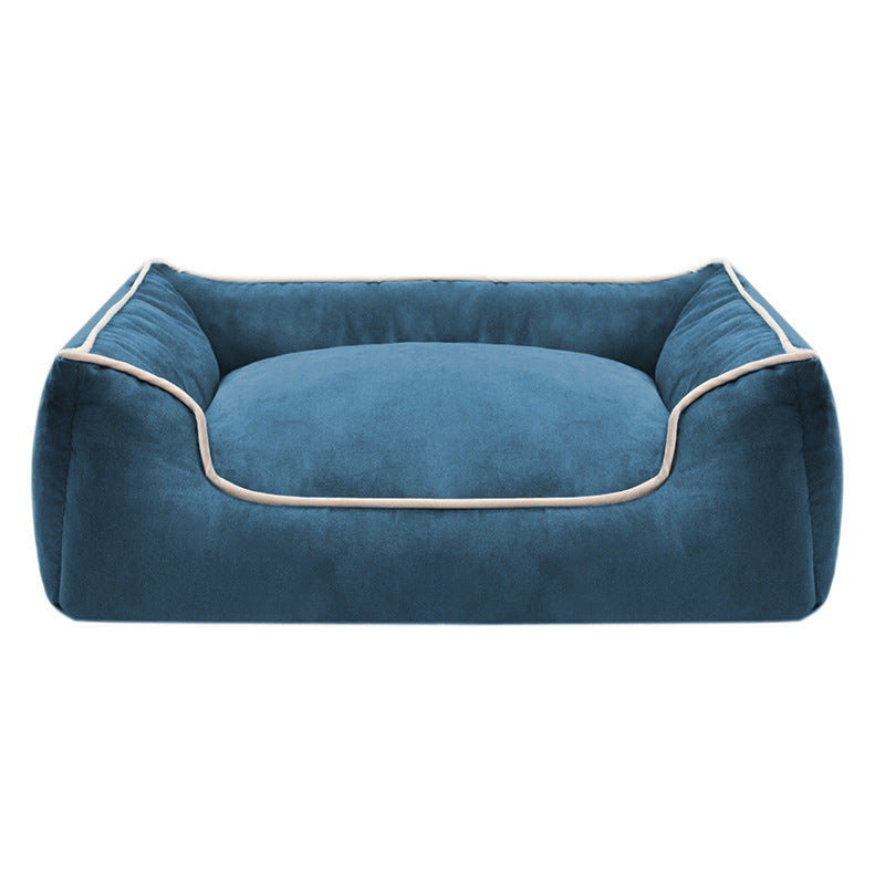 Cama para perros de felpa premium con bordes elevados