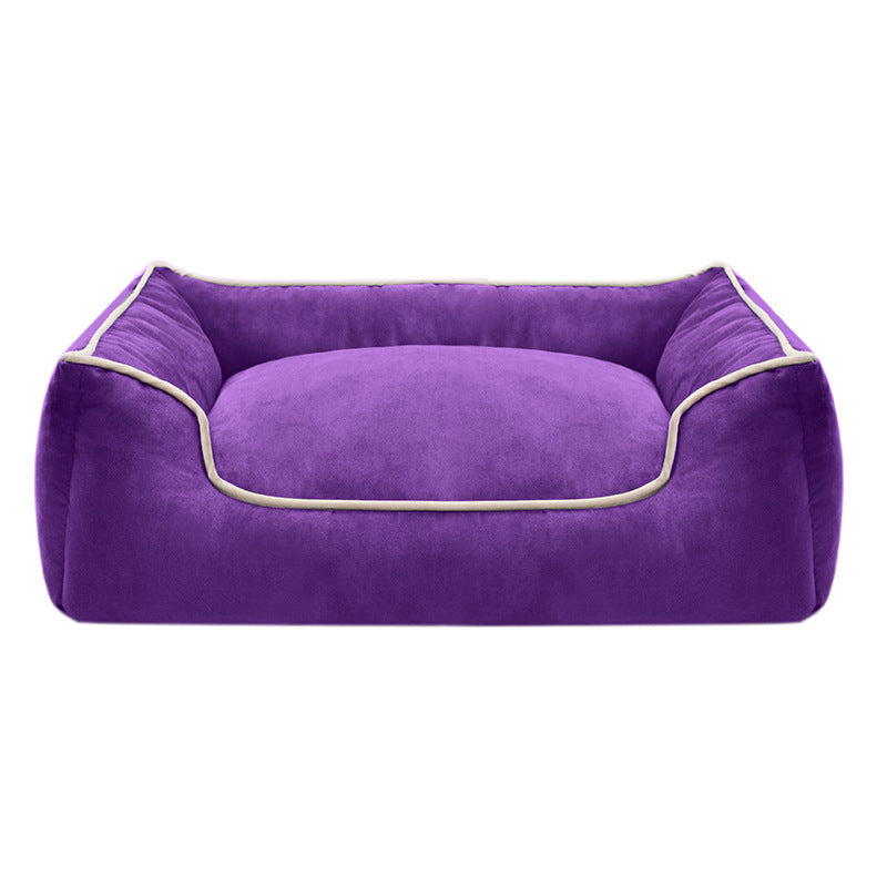 Cama para perros de felpa premium con bordes elevados