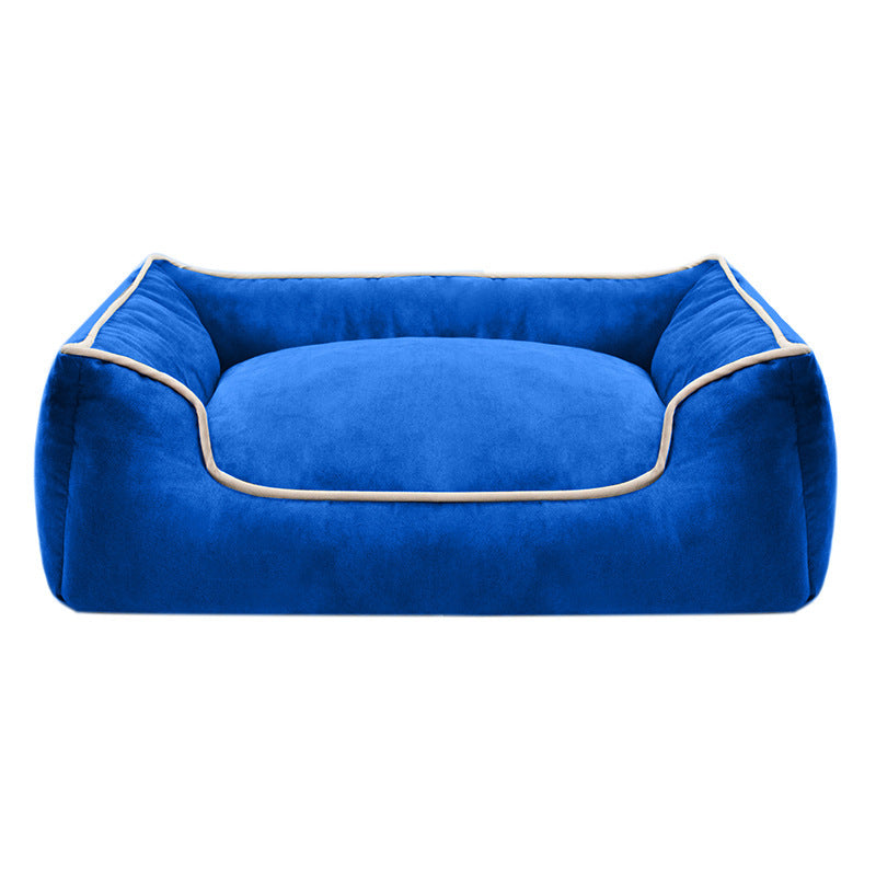 Cama para perros de felpa premium con bordes elevados
