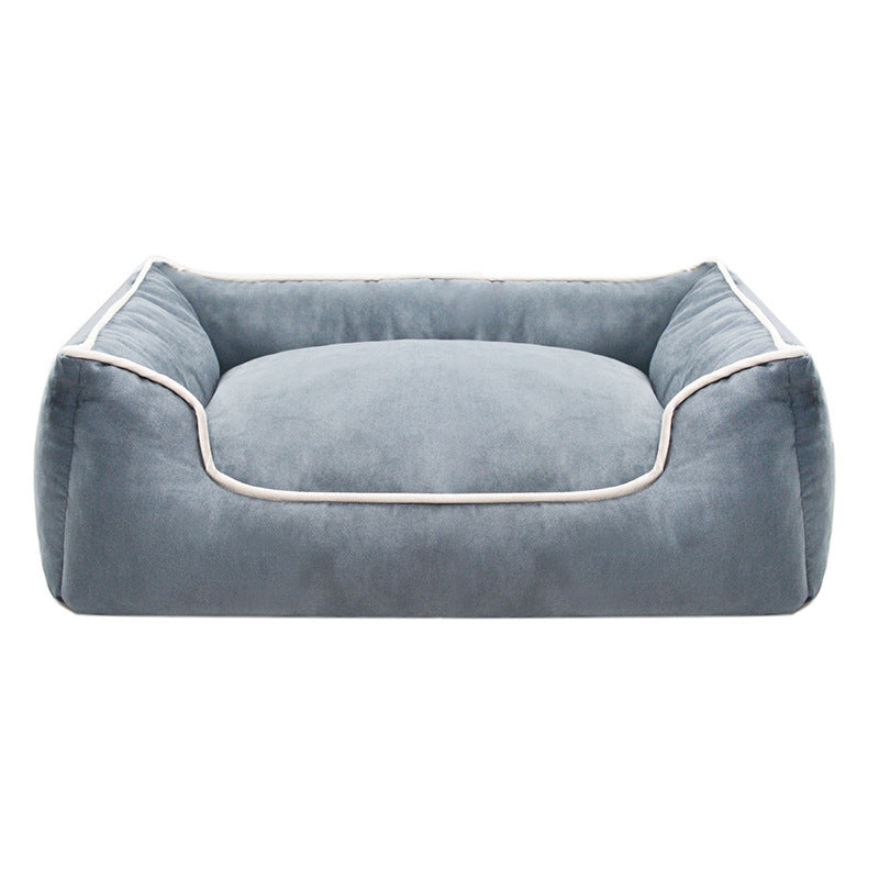 Cama para perros de felpa premium con bordes elevados