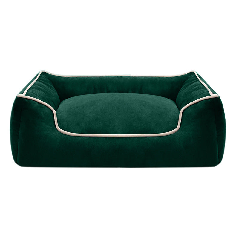 Cama para perros de felpa premium con bordes elevados