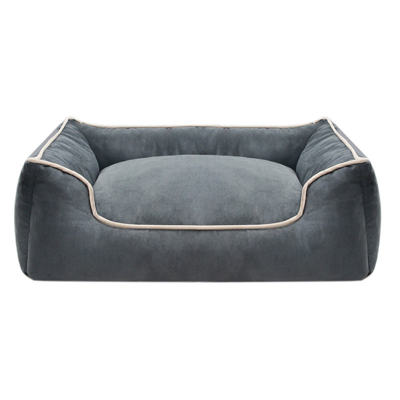 Cama para perros de felpa premium con bordes elevados