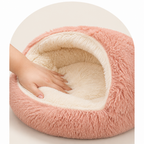 Cama semiabierta de felpa para mascotas (cojín extraíble lavable)