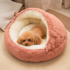 Cama semiabierta de felpa para mascotas (cojín extraíble lavable)