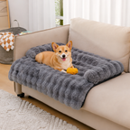 Cama tipo sofá de felpa suave lavable para mascotas