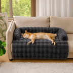 Cama tipo sofá de felpa suave lavable para mascotas