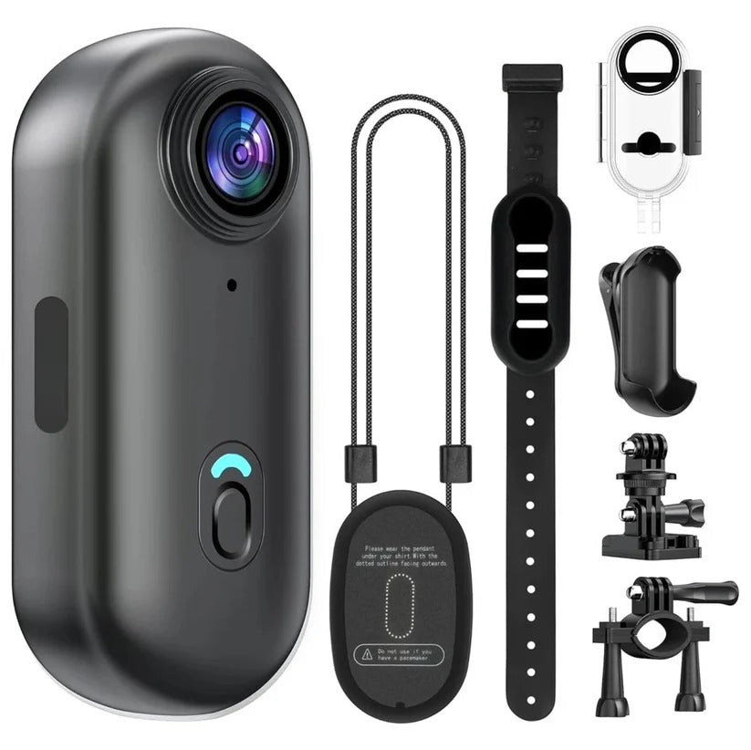 Cámara de acción portátil resistente al agua | 4K Ultra HD con tarjeta de 128 GB