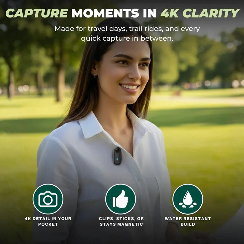 Cámara de acción portátil resistente al agua | 4K Ultra HD con tarjeta de 128 GB