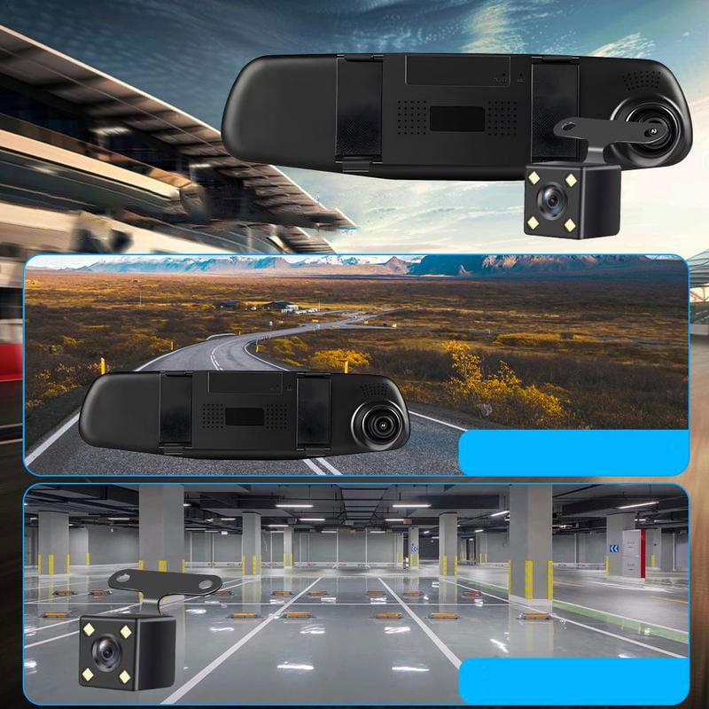 Cámara de coche con doble grabación frontal y trasera HD y visión nocturna