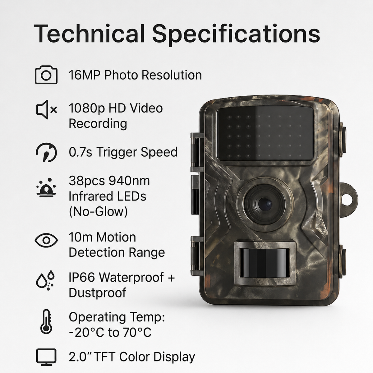 Cámara de fototrampeo para exteriores con visión nocturna