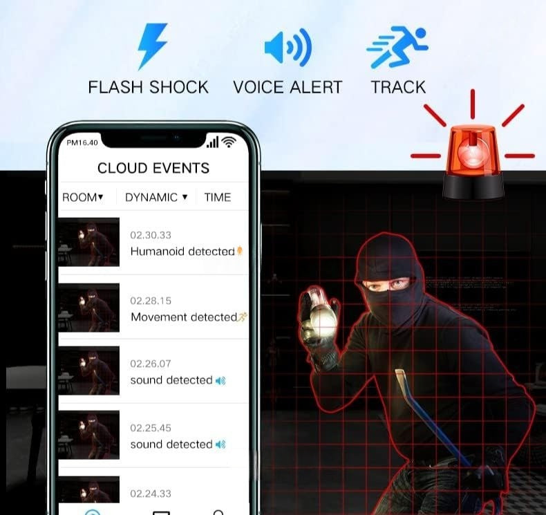 Cámara de seguridad WiFi inalámbrica resistente a la intemperie con vídeo HD 1080p