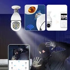 Cámara de vigilancia WiFi inalámbrica con bombilla
