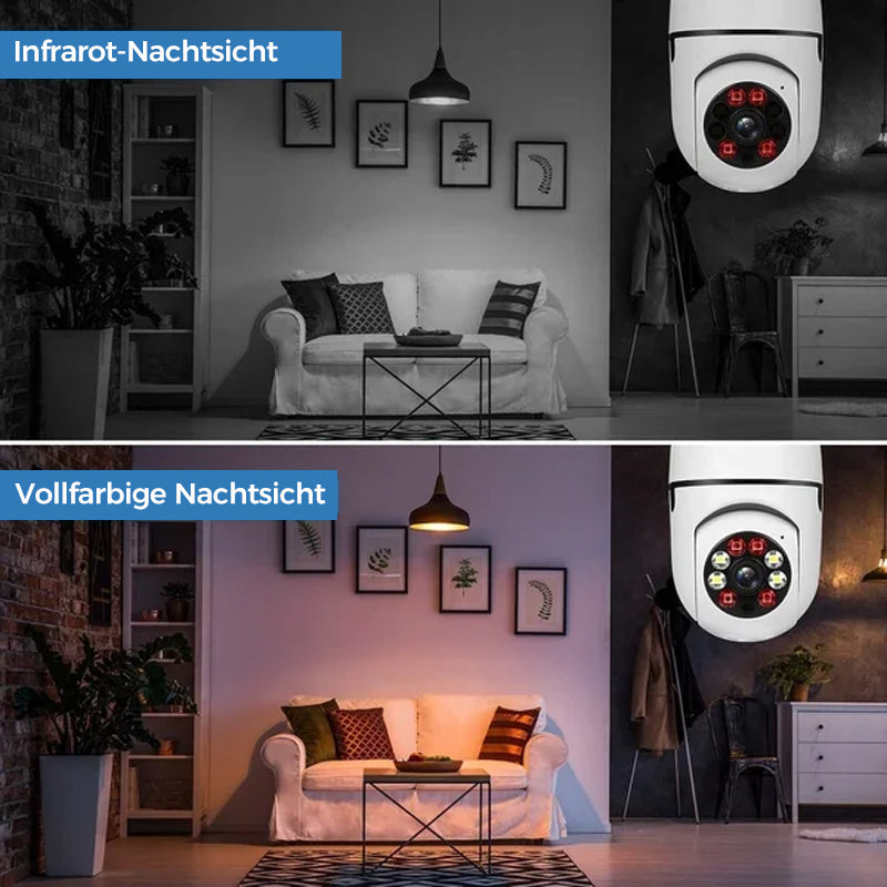 Cámara de vigilancia WiFi inalámbrica con bombilla