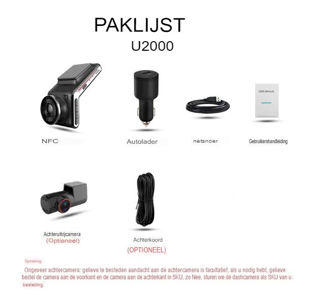 Cámara dual para coche 4K con lente F1.8, visión nocturna y modo aparcamiento 24 horas