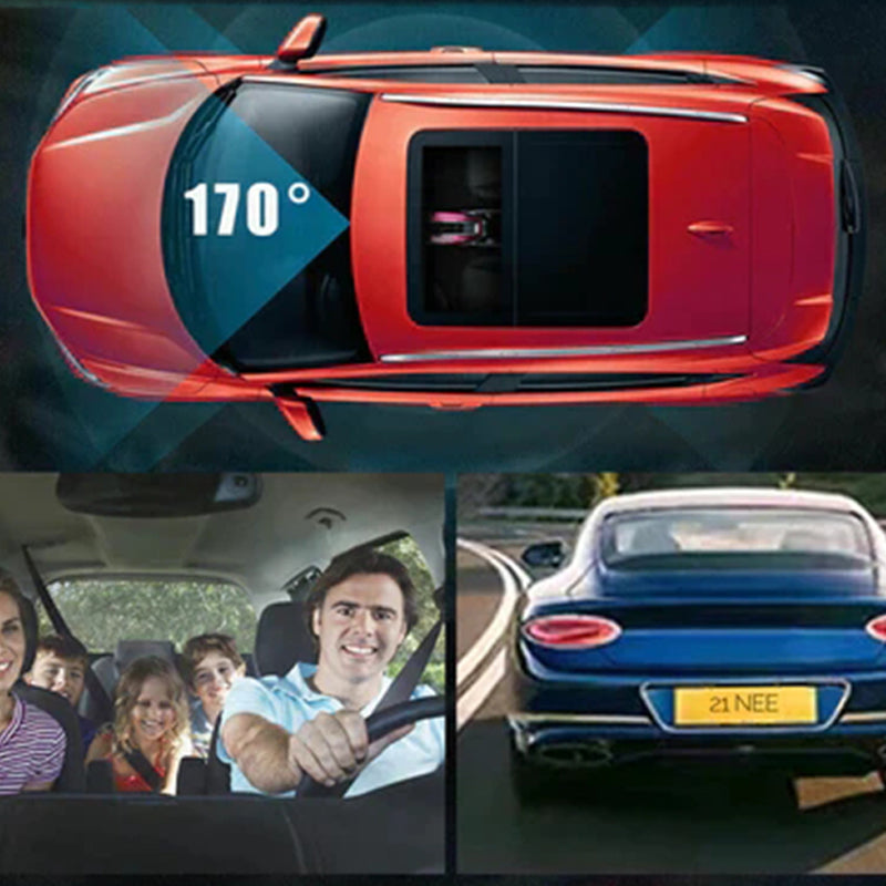 Cámara para coche con doble lente 1080p y gran angular de 170°