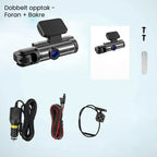 Cámara para coche con doble lente 1080p y gran angular de 170°
