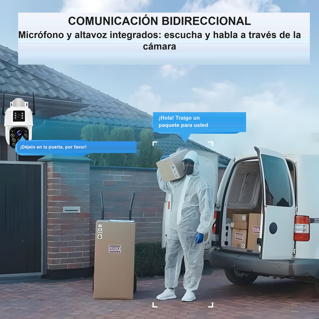 Cámara de vigilancia solar 4K con panel solar y control 360° desde app