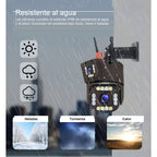 Cámara de vigilancia solar 4K con panel solar y control 360° desde app