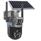 Cámara de vigilancia solar 4K con panel solar y control 360° desde app