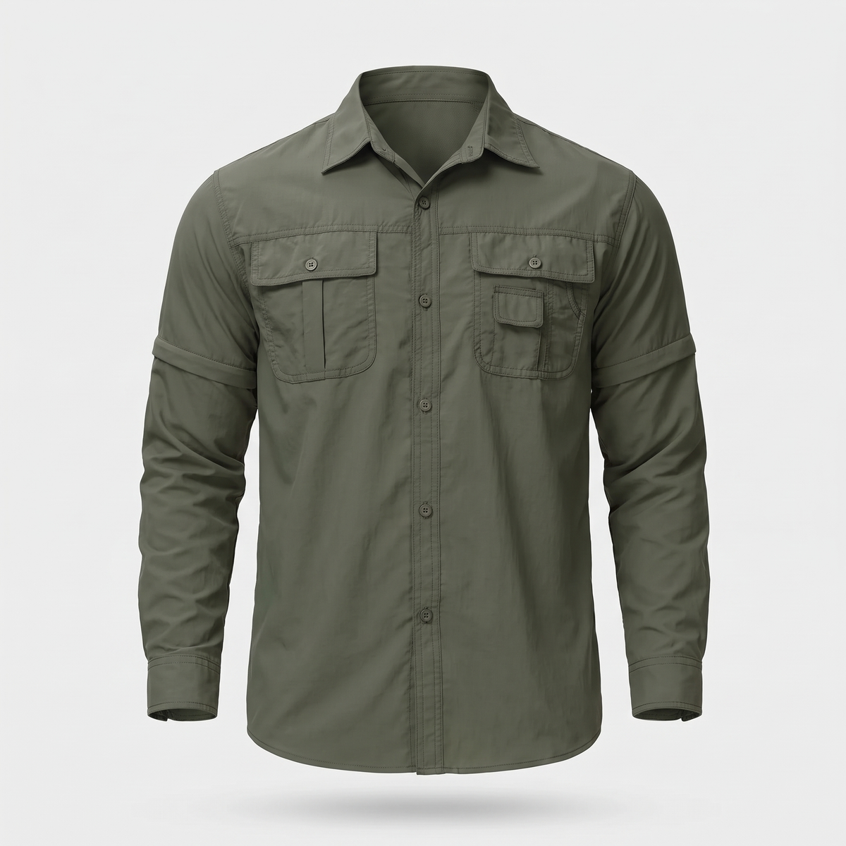 Camisa de senderismo para hombre con mangas desmontables
