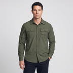 Camisa de senderismo para hombre con mangas desmontables