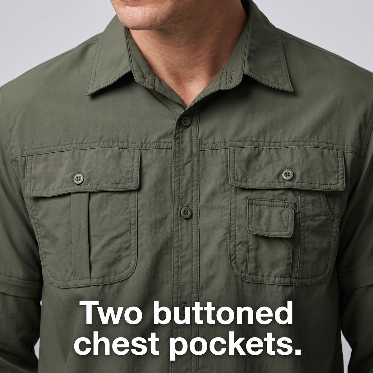 Camisa de senderismo para hombre con mangas desmontables
