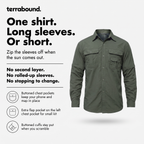 Camisa de senderismo para hombre con mangas desmontables